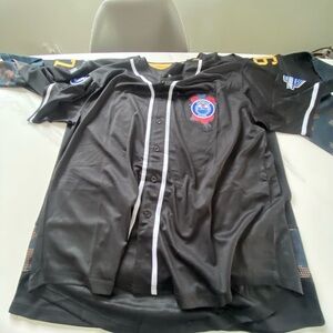 Black Baseball Jersey with Logo